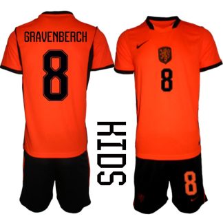 Nederländerna Hemmaställ VM 2026 Barn Ryan Gravenberch 8 Tröja och Shorts