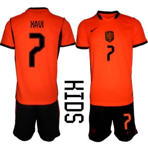 Nederländerna Hemmaställ VM 2026 Barn Xavi Simons 7 Tröja och Shorts