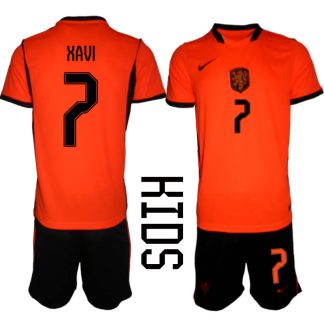 Nederländerna Hemmaställ VM 2026 Barn Xavi Simons 7 Tröja och Shorts
