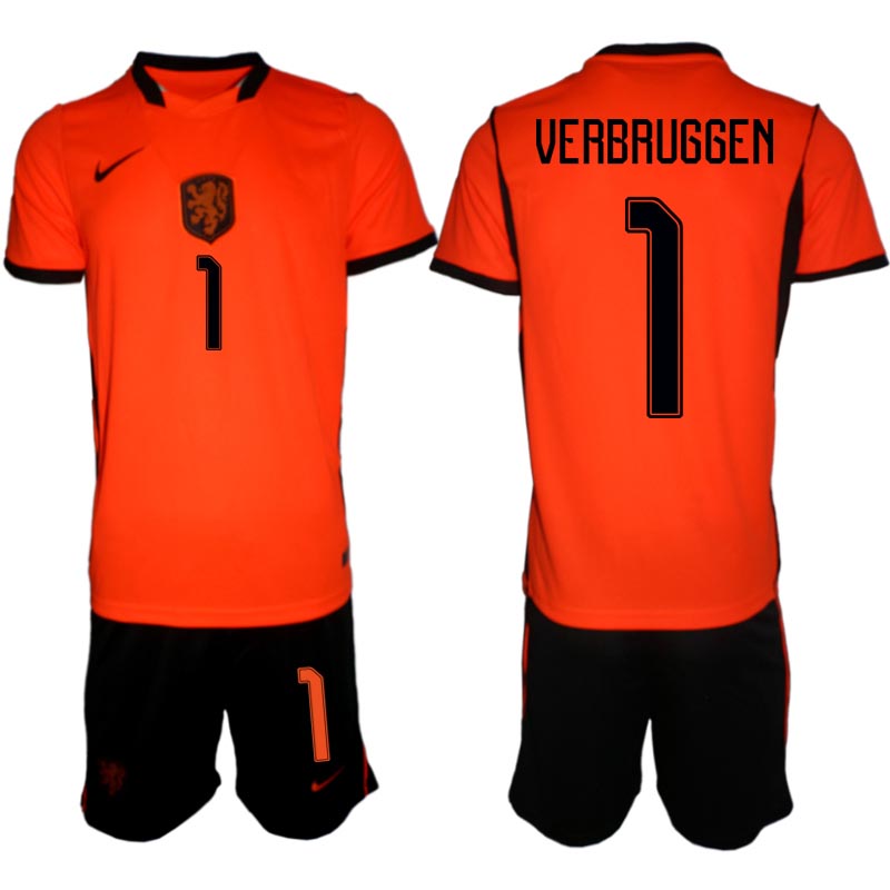 Nederländerna Hemmaställ VM 2026 Herr Bart Verbruggen 1 Tröja och Shorts 1 Nederländerna Hemmaställ VM 2026 Herr Bart Verbruggen 1 Tröja och Shorts