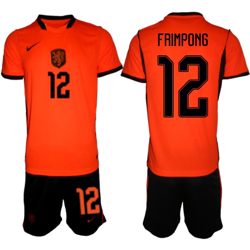 Nederländerna Hemmaställ VM 2026 Herr Jeremie Frimpong 12 Tröja och Shorts Nederländerna Hemmaställ VM 2026 Herr Jeremie Frimpong 12 Tröja och Shorts