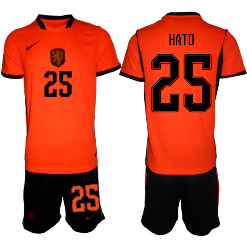 Nederländerna Hemmaställ VM 2026 Herr Jorrel Hato 25 Tröja och Shorts 1 Nederländerna Hemmaställ VM 2026 Herr Jorrel Hato 25 Tröja och Shorts