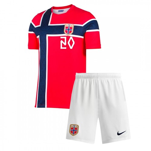 Norge VM 2026 Antonio Nusa #20 Hemmaställ Barn Fotbollskit (Tröja + Shorts) 2 Norge VM 2026 Antonio Nusa #20 Hemmaställ Barn Fotbollskit (Tröja + Shorts)