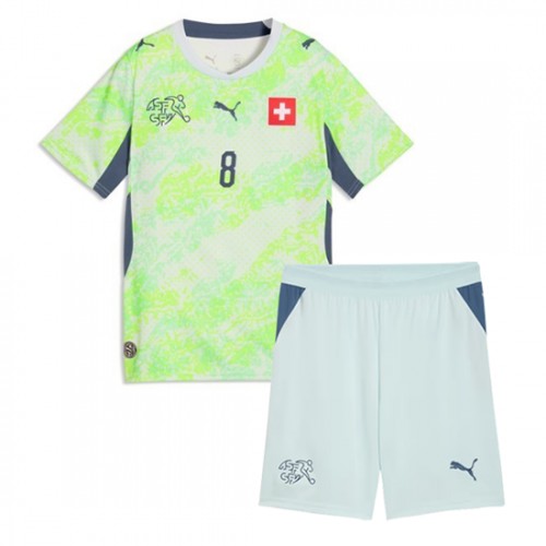 Schweiz VM 2026 Bortaställ Barn Remo Freuler 8 Fotbollskit 2 Schweiz VM 2026 Bortaställ Barn Remo Freuler 8 Fotbollskit