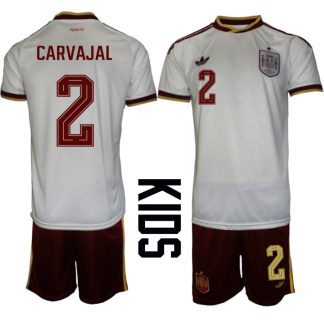 Spanien Bortaställ VM 2026 Barn Dani Carvajal 2 Tröja och Shorts