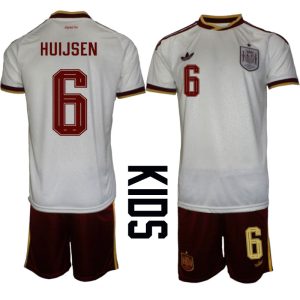 Spanien Bortaställ VM 2026 Barn Dean Huijsen 6 Tröja och Shorts