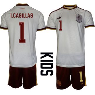 Spanien Bortaställ VM 2026 Barn Iker Casillas 1 Tröja och Shorts