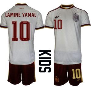 Spanien Bortaställ VM 2026 Barn Lamine Yamal 10 Tröja och Shorts