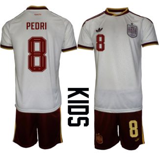 Spanien Bortaställ VM 2026 Barn Pedri 8 Tröja och Shorts