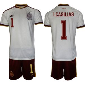 Spanien Bortaställ VM 2026 Herr Iker Casillas 1 Tröja och Shorts