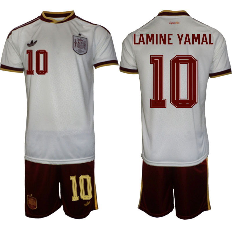 Spanien Bortaställ VM 2026 Herr Lamine Yamal 10 Tröja och Shorts