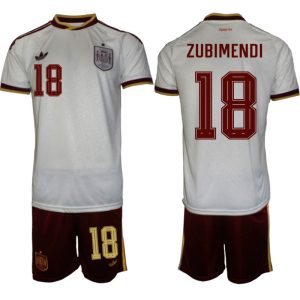 Spanien Bortaställ VM 2026 Herr Mikel Zubimendi 18 Tröja och Shorts