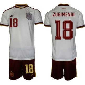 Spanien Bortaställ VM 2026 Herr Mikel Zubimendi 18 Tröja och Shorts