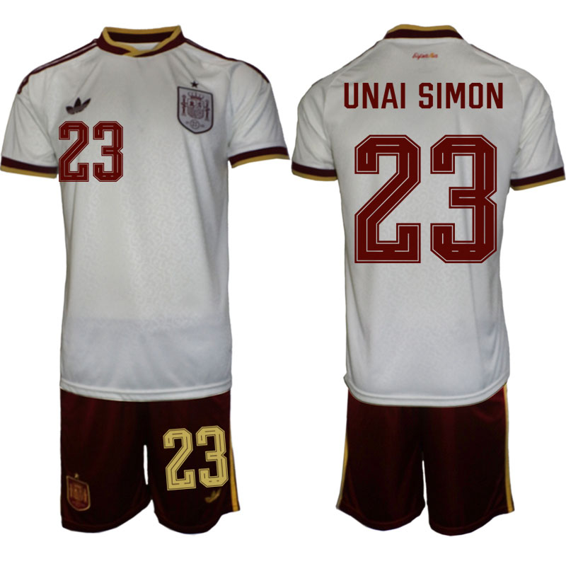 Spanien Bortaställ VM 2026 Herr Unai Simón 23 Tröja och Shorts 1 Spanien Bortaställ VM 2026 Herr Unai Simón 23 Tröja och Shorts