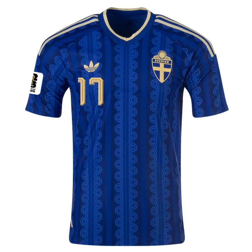 Sverige Bortatröja VM 2026 Viktor Gyökeres 17 Herr Fotbollströja med VM-Patch