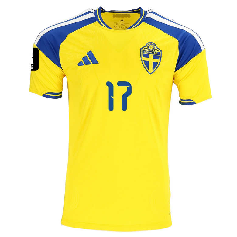 Sverige Hemmatröja VM 2026 Viktor Gyökeres 17 Herr Fotbollströja med VM-Patch