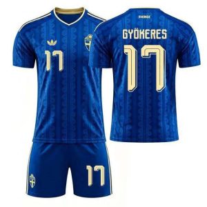 Sverige Bortatroja VM 2026 Barn Viktor Gyökeres 17 Fotbollskit
