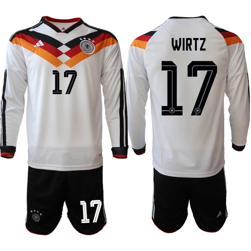 Tyskland Hemmaställ VM 2026 Florian Wirtz 17 Herr Långärmad Fotbollskit (Tröja + Shorts)