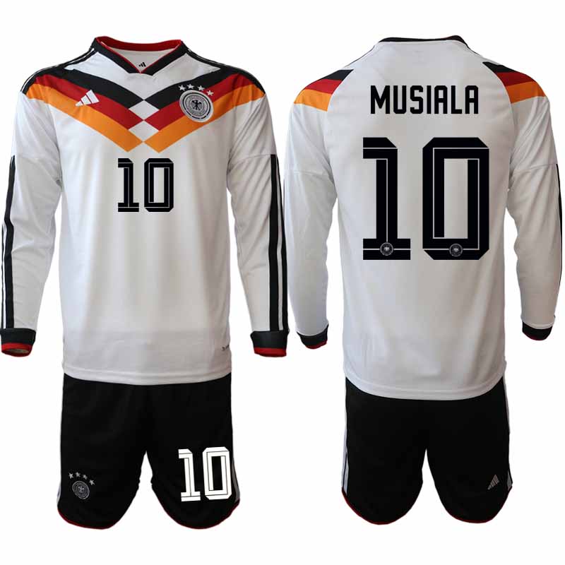 Tyskland Hemmaställ VM 2026 Jamal Musiala 10 Herr Långärmad Fotbollskit (Tröja + Shorts) 1 Tyskland Hemmaställ VM 2026 Jamal Musiala 10 Herr Långärmad Fotbollskit (Tröja + Shorts)