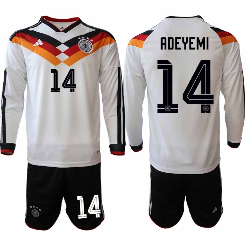 Tyskland Hemmaställ VM 2026 Karim Adeyemi 14 Herr Långärmad Fotbollskit (Tröja + Shorts) 1 Tyskland Hemmaställ VM 2026 Karim Adeyemi 14 Herr Långärmad Fotbollskit (Tröja + Shorts)