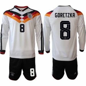 Tyskland Hemmaställ VM 2026 Leon Goretzka 8 Herr Långärmad Fotbollskit (Tröja + Shorts)