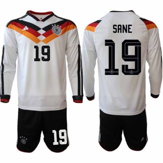 Tyskland Hemmaställ VM 2026 Leroy Sané 19 Herr Långärmad Fotbollskit (Tröja + Shorts)