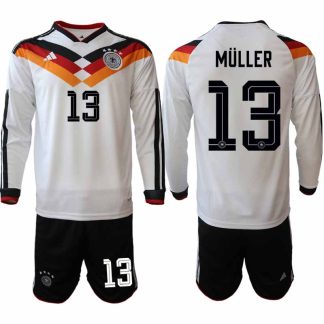 Tyskland Hemmaställ VM 2026 Thomas Müller 13 Herr Långärmad Fotbollskit (Tröja + Shorts)